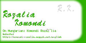 rozalia komondi business card